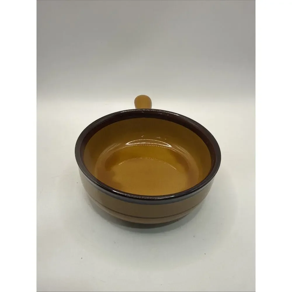 Vintage K.K. Noritake Stoneware Single Handle Soup Bowl 5” *